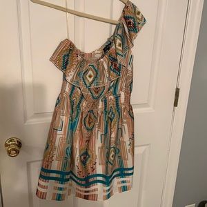 pattern one shoulder dress